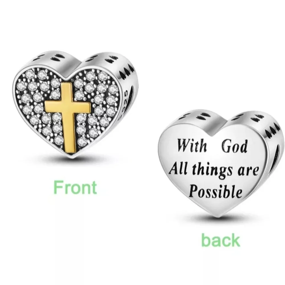 Heart with cross charm - Picture 1 of 3